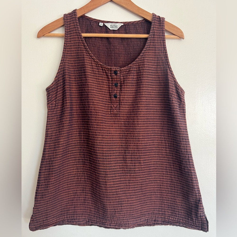 Bridge & Burn Organic Cotton Striped brown tank